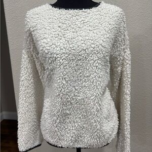 Dylan Collection Cozy White Sherpa Sweater
